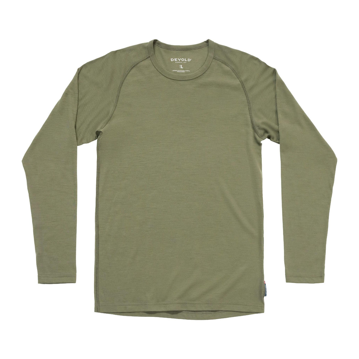 Devold Adventure Merino 190 trøye i grønt, sett forfra