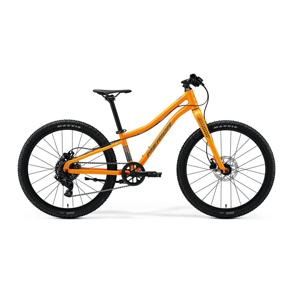 Merida Matts J.24+ i silk orange / steel blue / grey, sett fra siden