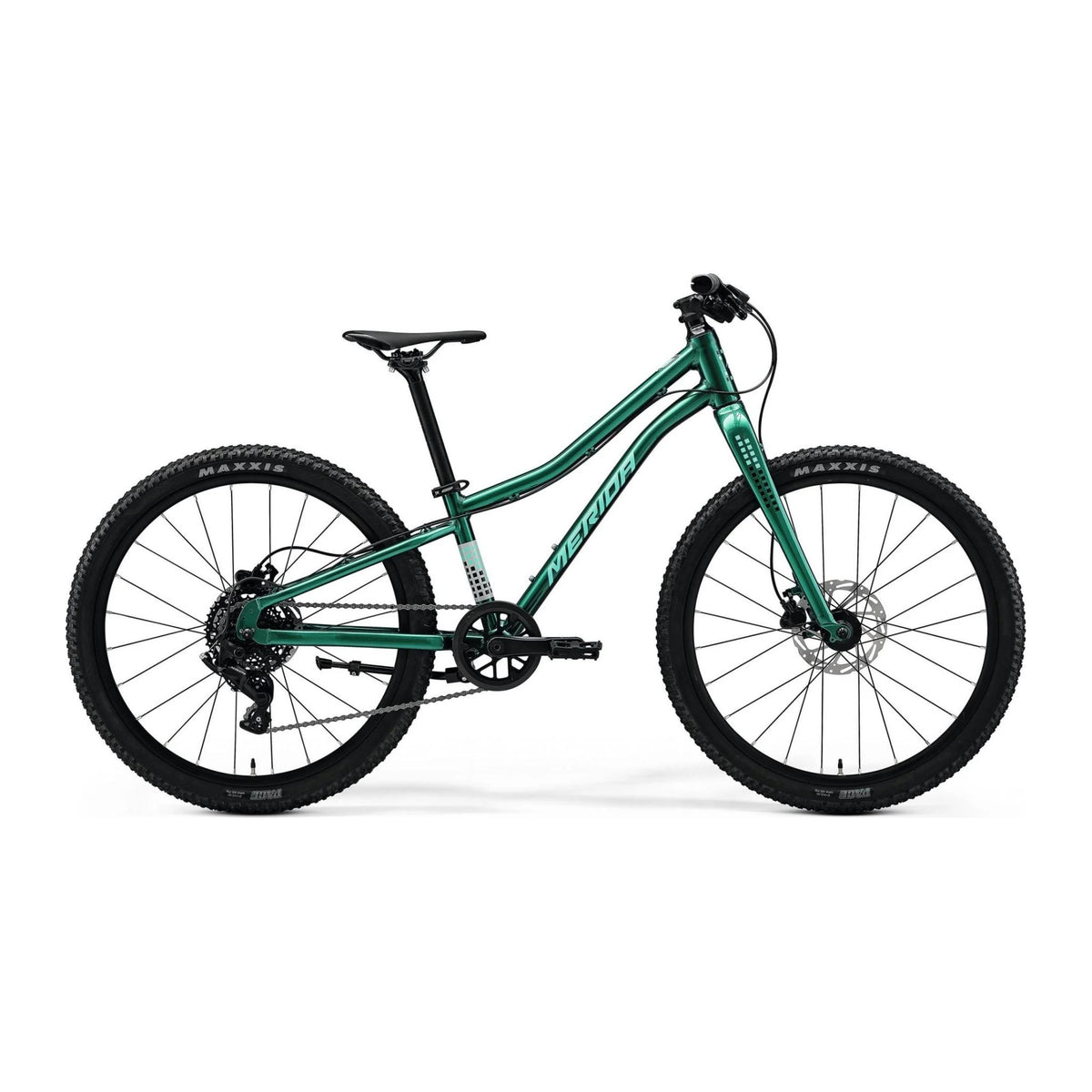 Merida Matts J.24+ i evergreen / turquoise / black, sett fra siden