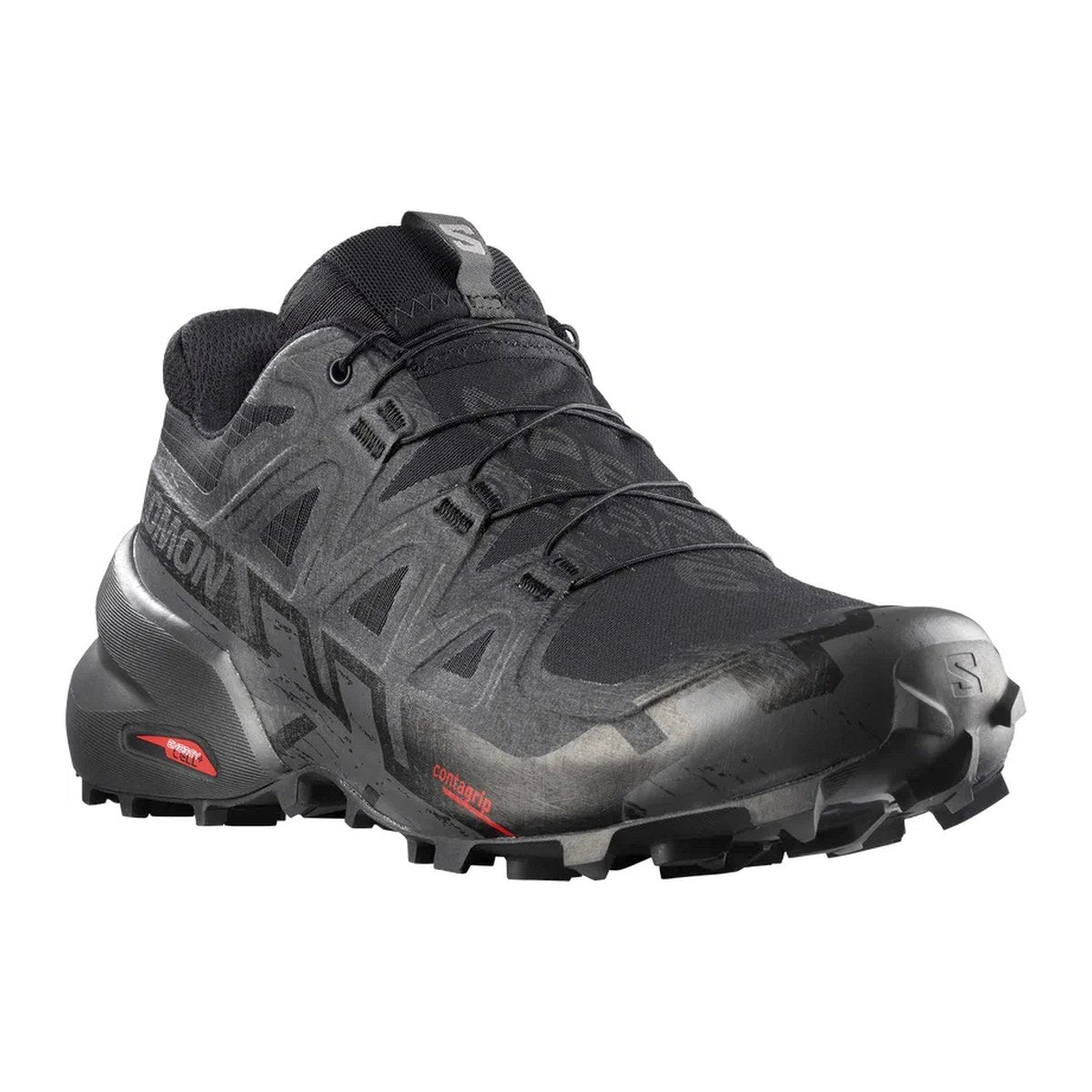 Salomon Speedcross 6 GTX i svart, sett skrått fra siden