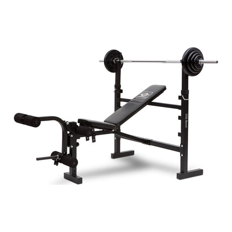 Abilica 3150-benken med vektstang og skiver i stativet