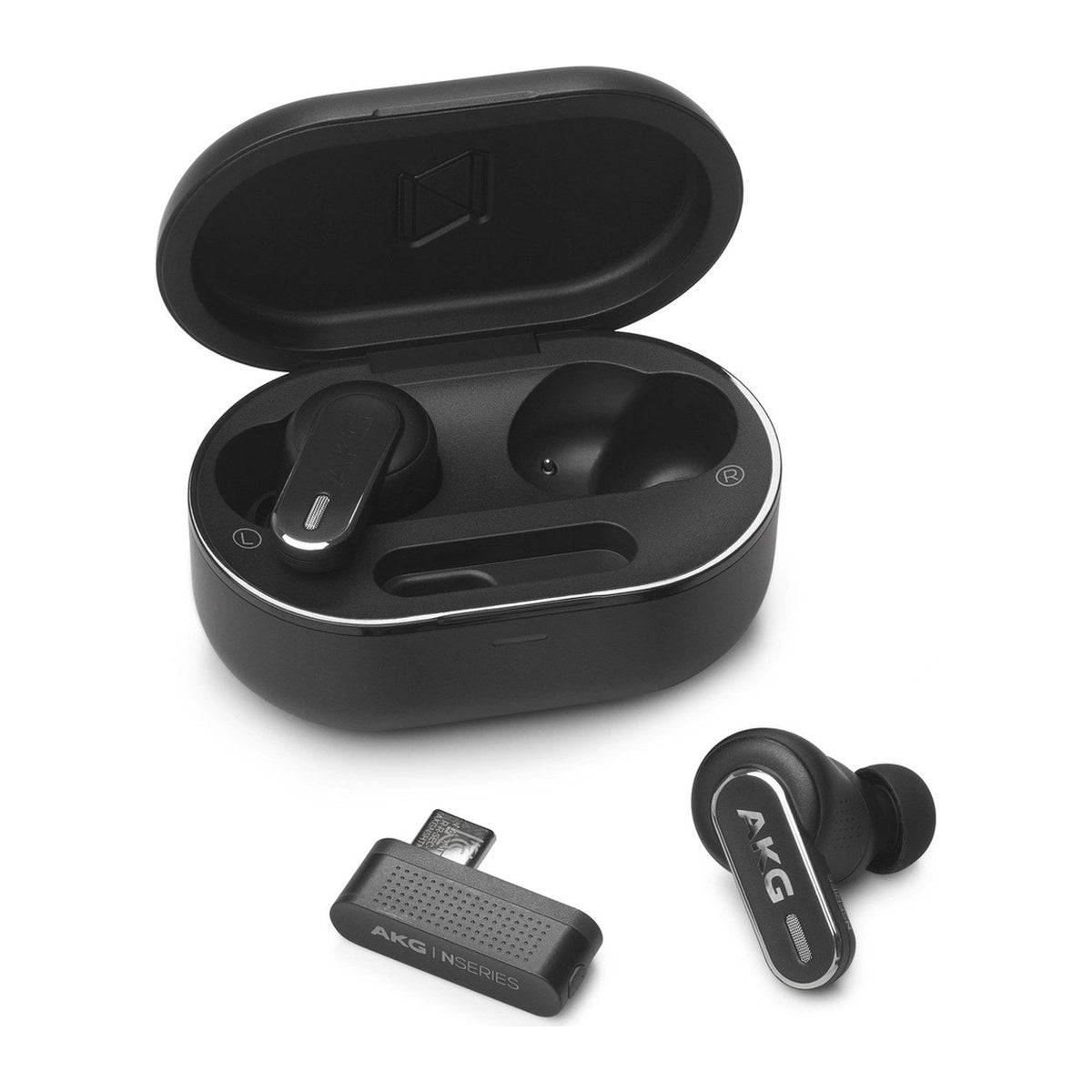 Ladeetuiet åpent med USB-C-dongle