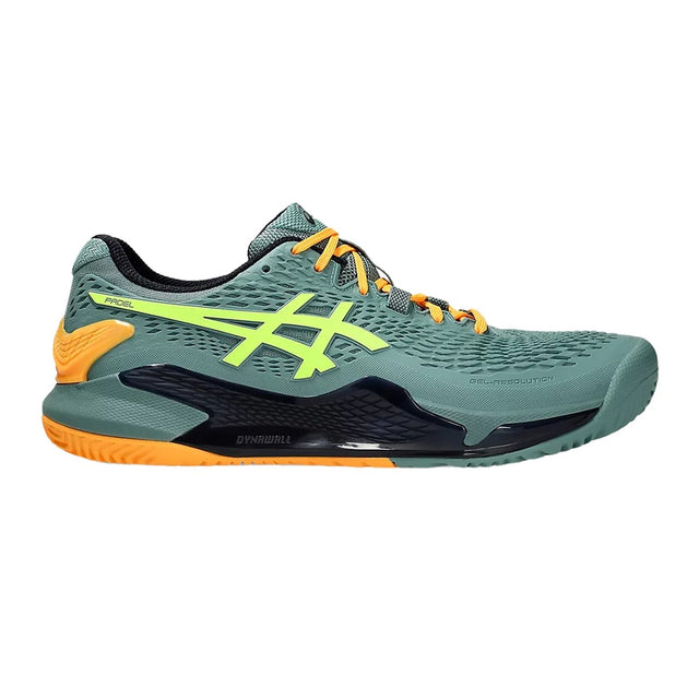 Asics Gel-Resolution 9 Padel i grønt, sett fra siden