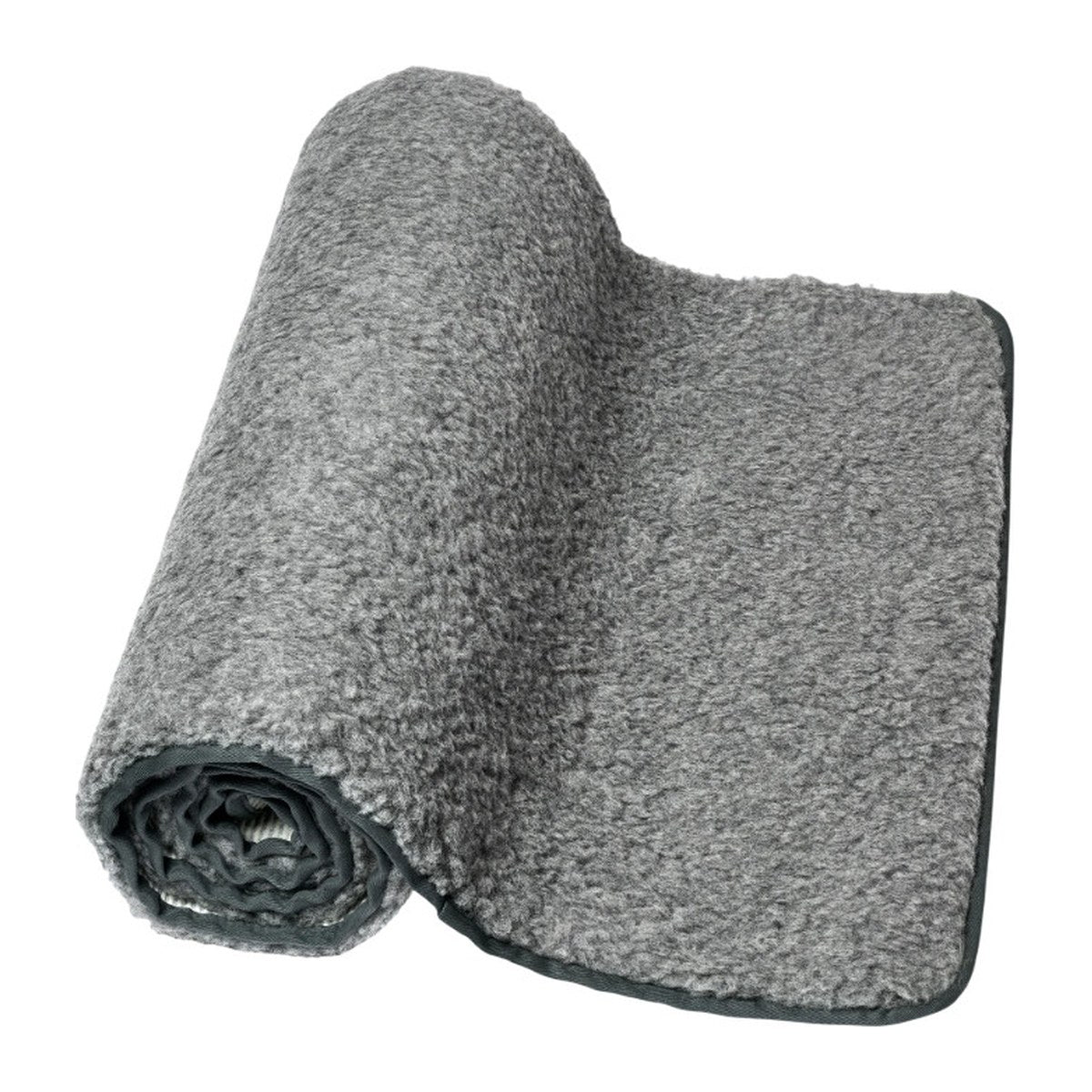 Casall Natural Wool yogamatte i grått, delvis rullet
