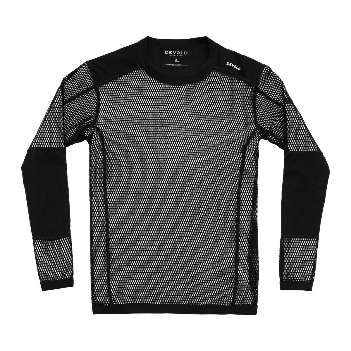 Devold Wool Mesh Pro trøye i svart, sett forfra