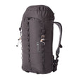 Exped Mountain Pro 40 i svart, sett forfra med daisy chains og stropper
