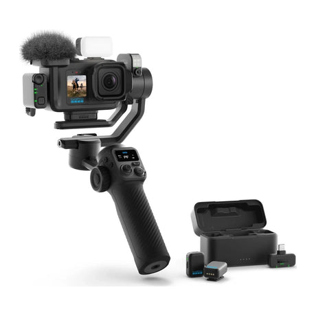 GoPro Mission 1 Pro montert på gimbal med mikrofon
