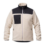 HeatX Hybrid Pile Jacket i sand og svart, sett forfra