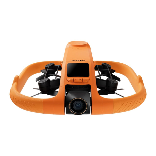 HoverAir Aqua i oransje, sett forfra