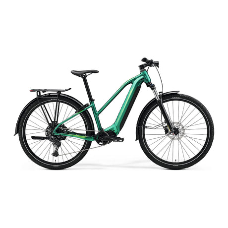 Merida eBIG.TOUR 400 EQ i grønt, sett fra siden