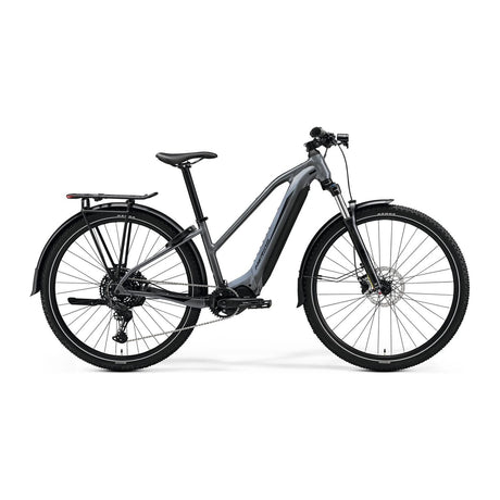 Merida eBIG.TOUR 400 EQ i grått, sett fra siden