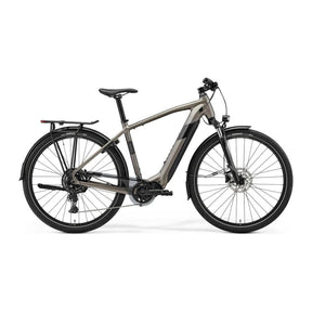 Merida eSPRESSO 400 EQ i Warm Slate Grey med diamantramme, sett fra siden
