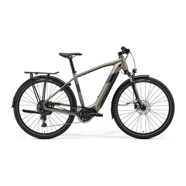 Merida eSPRESSO 400 EQ i Warm Slate Grey med diamantramme, sett fra siden