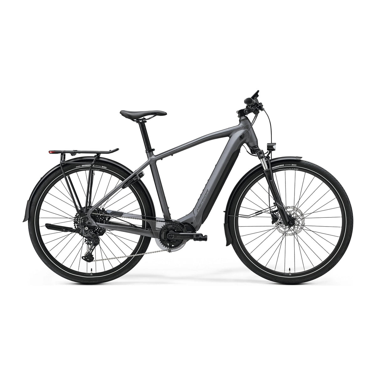 Merida eSPRESSO 500 EQ i Matt Dark Silver, sett fra siden