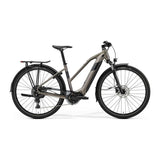 Merida eSPRESSO L 400 EQ i Warm Slate Grey med lav gjennomstigningsramme, sett fra siden