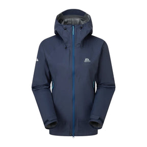 Mountain Equipment Raintower dame i mørk blå, sett forfra