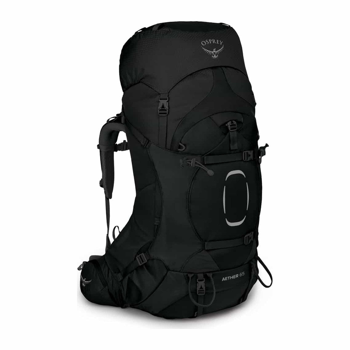 Osprey Aether 65 tursekk i svart, sett forfra