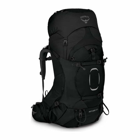 Osprey Aether 65 tursekk i svart, sett forfra