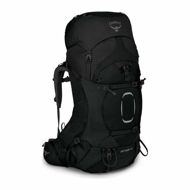Osprey Aether 65 tursekk i svart, sett forfra