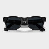 Ray-Ban Meta Wayfarer med mørke glass sett ovenfra