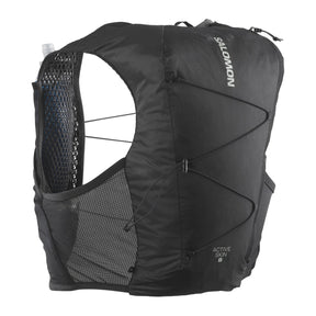 Salomon Active Skin 8 løpevest i svart, sett forfra